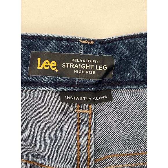 Lee Jeans Womens 32x29 Blue Relaxed Fit Straight Leg High Rise Stretch Slims - Picture 6 of 10